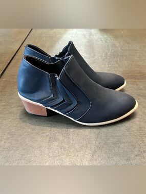 Women’s Black Low Heel Ankle Booties
